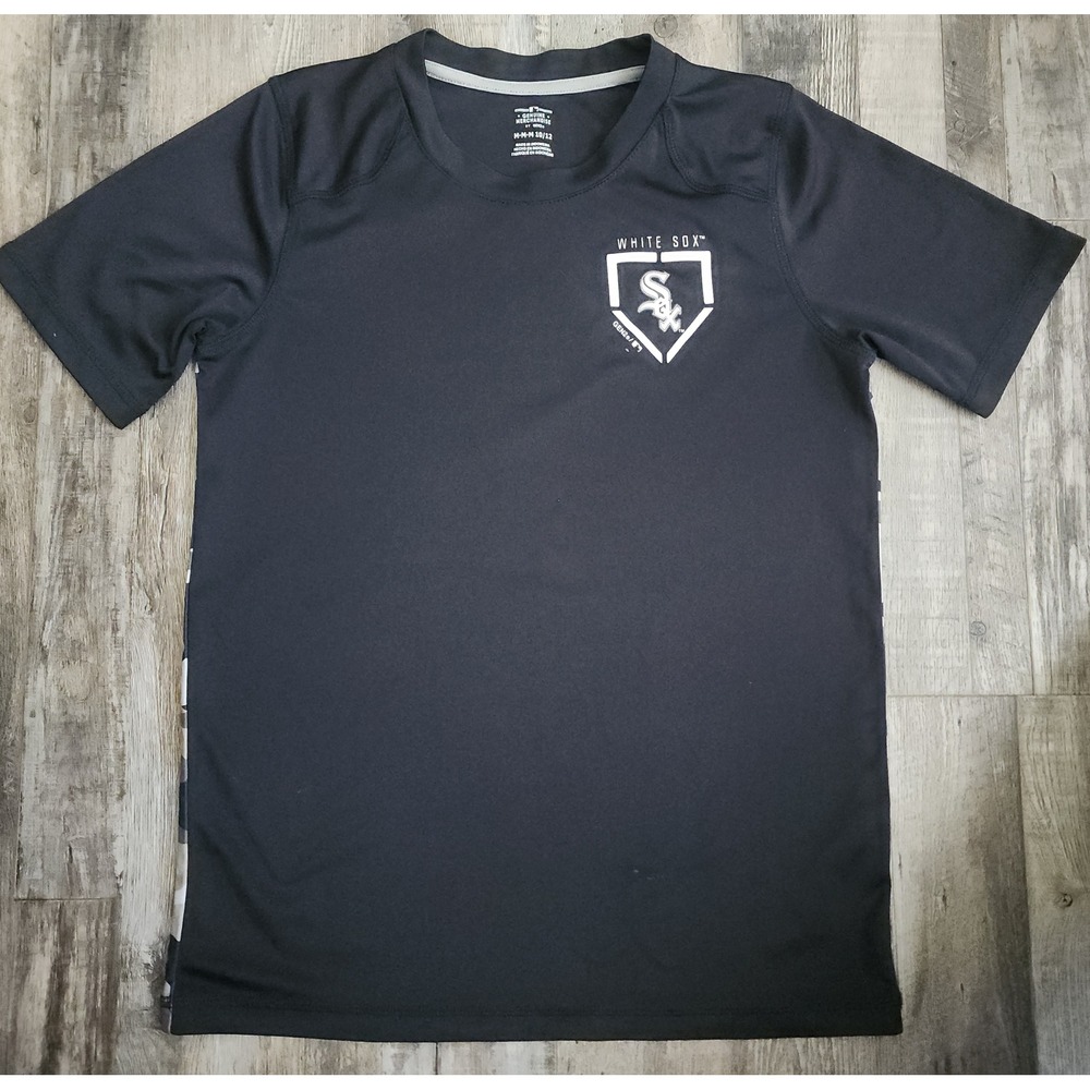Gen2 Chicago White Sox Shirt Kids Medium 10/12 Black Camo Back Performance Tee